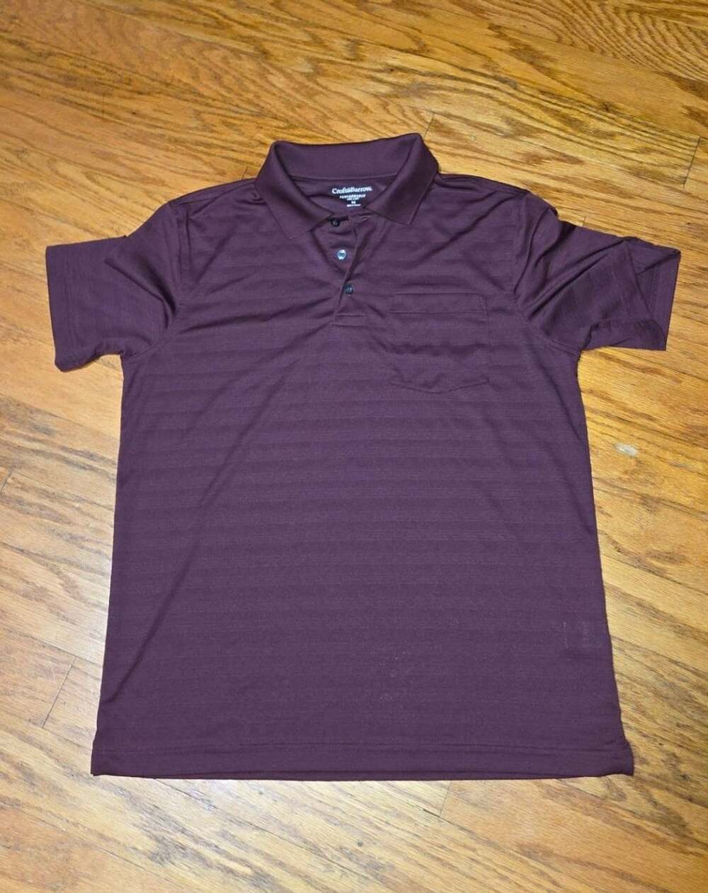 Craft & Barrow Men's Performance Polo Shirt Maroon Size M